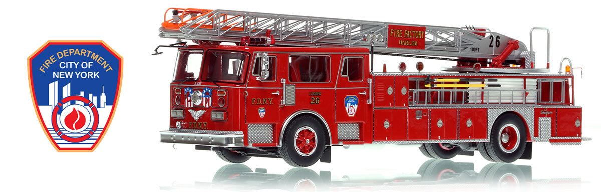 Fire Replicas 1:50 scale model of FDNY 1983 Seagrave 100' Ladder 26