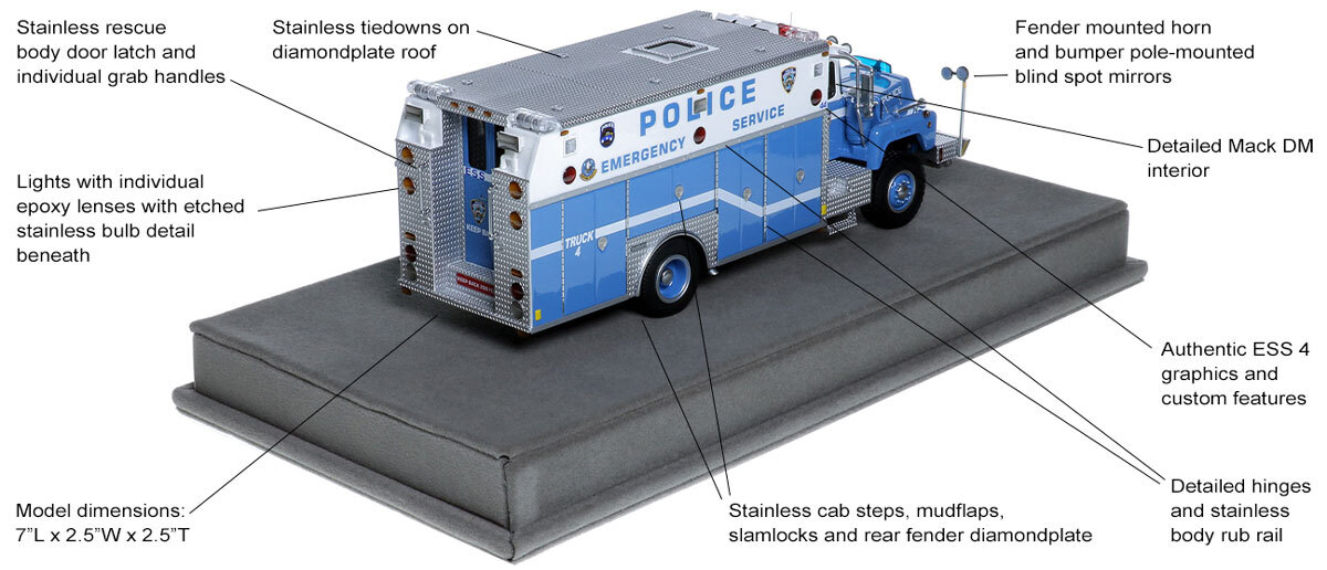 Features and Specs of NYPD Mack DM/Saulsbury ESS 4