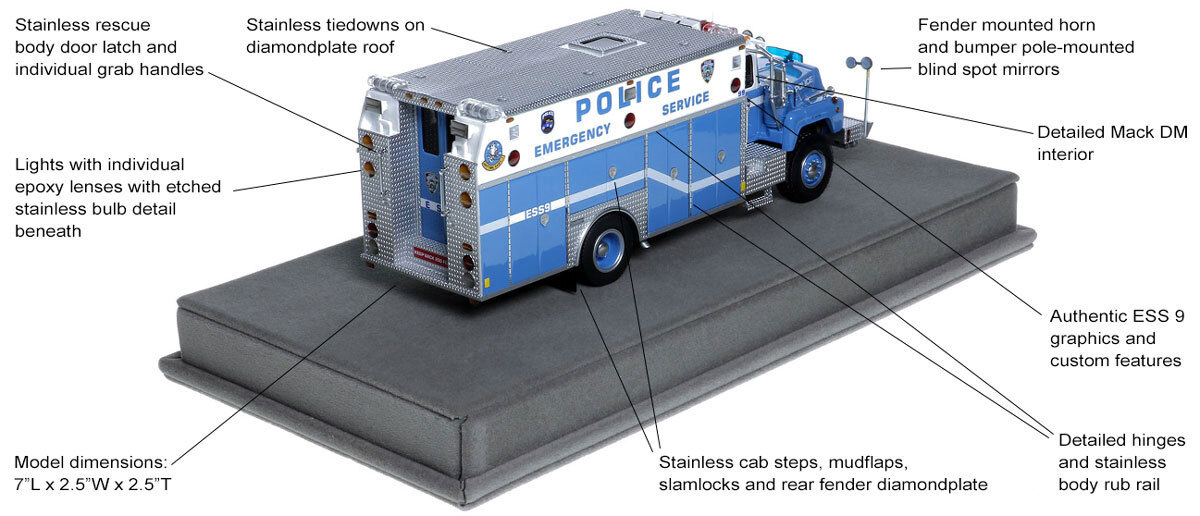 Features and Specs of NYPD Mack DM/Saulsbury ESS 9