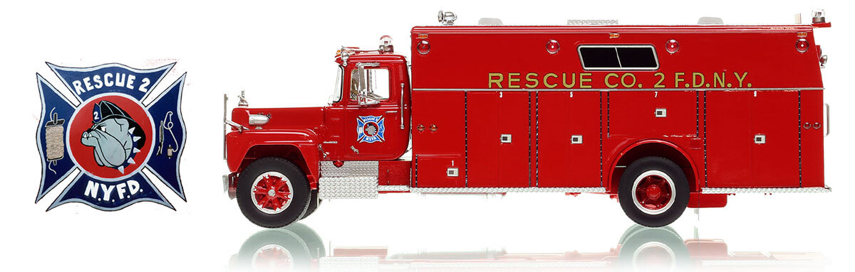 Fire Replicas 1:50 scale model of FDNY 1976 Mack R/Hamerly Rescue 2