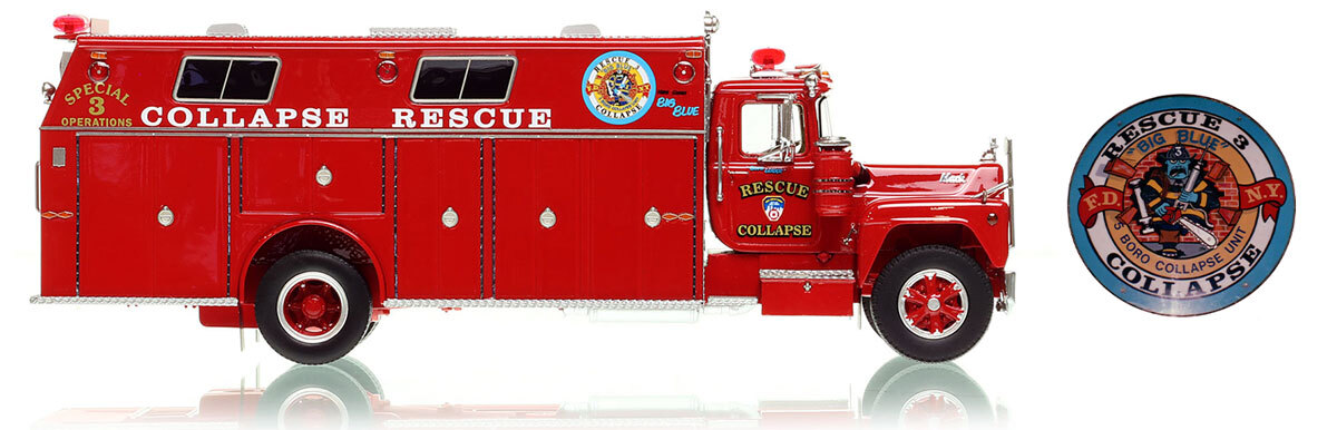 Fire Replicas 1:50 scale model of FDNY 1979 Mack® R/Pierce Collapse Rescue 3