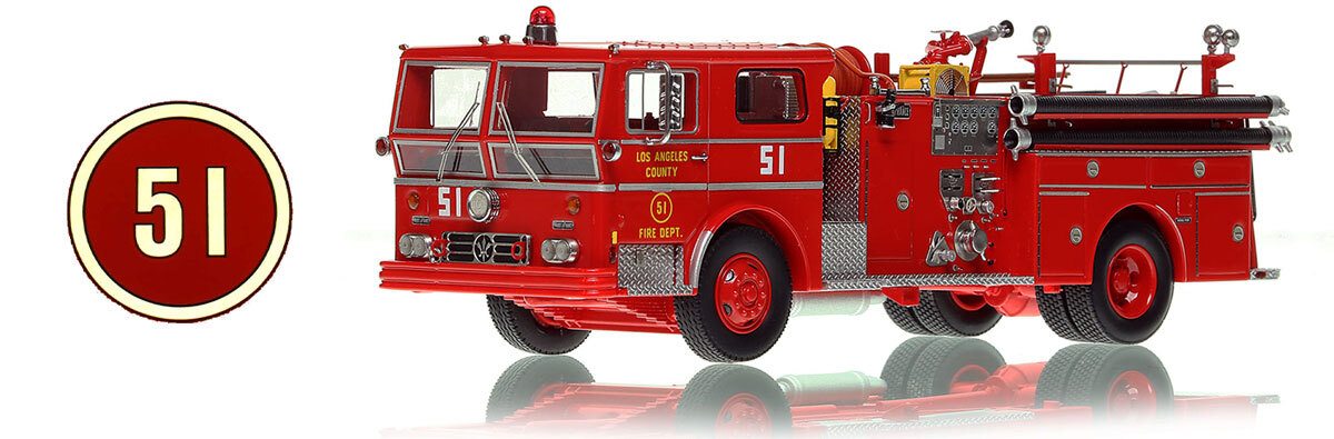 Fire Replicas 1:50 scale model of Los Angeles County Fire Department 1973 Ward LaFrance Engine 51