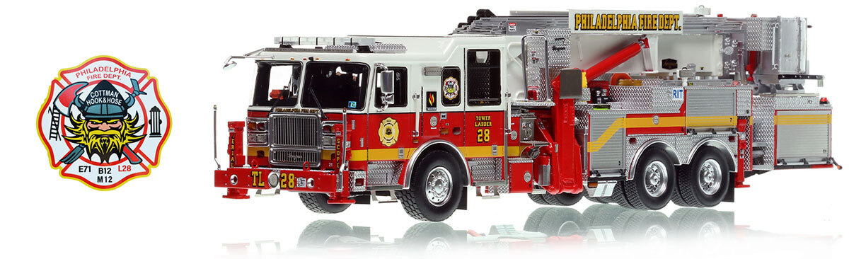 Philadelphia 2021 Seagrave 75' Tower Ladder 28 in 1:50 scale