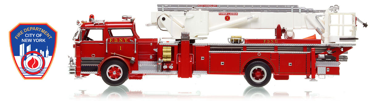 Fire Replicas 1:50 scale model of FDNY 1964 Mack® C/Truco 75' Tower Ladder 1
