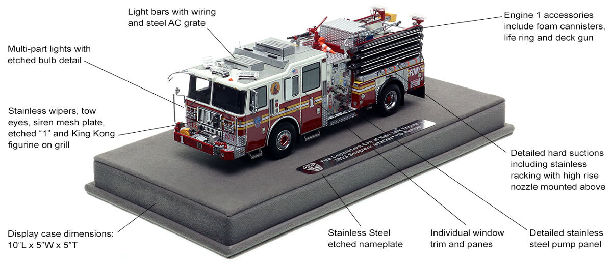 Fire Replicas FDNY 2023 Seagrave Attacker HD Engine 1 - Manhattan