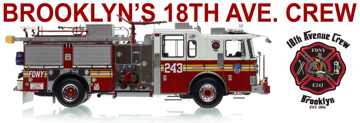 1:50 scale model of  FDNY 2022 Seagrave Attacker HD Engine 243 - Brooklyn