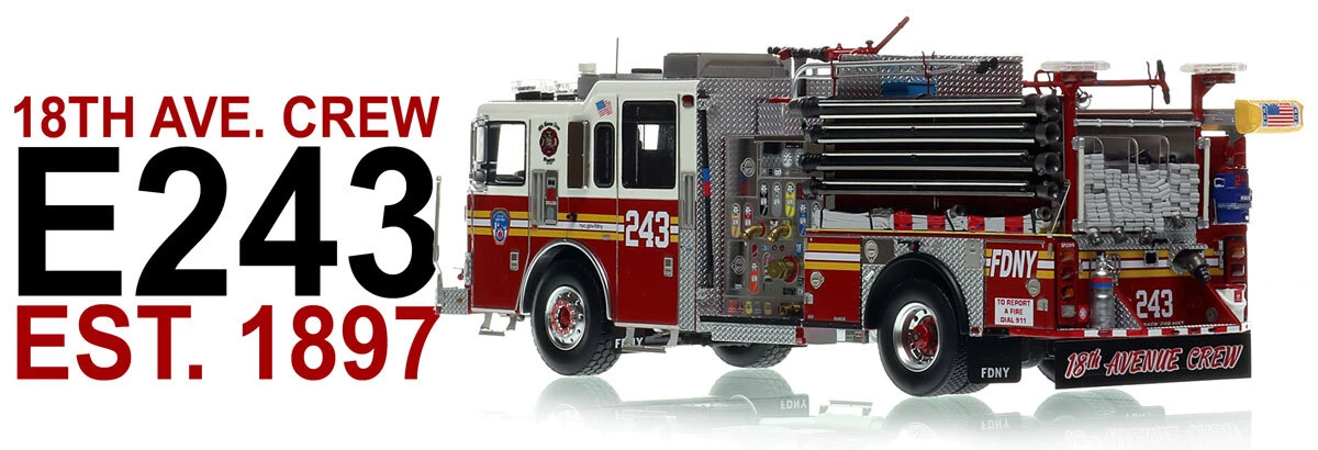 1:50 scale model of  FDNY 2022 Seagrave Attacker HD Engine 243 - Brooklyn