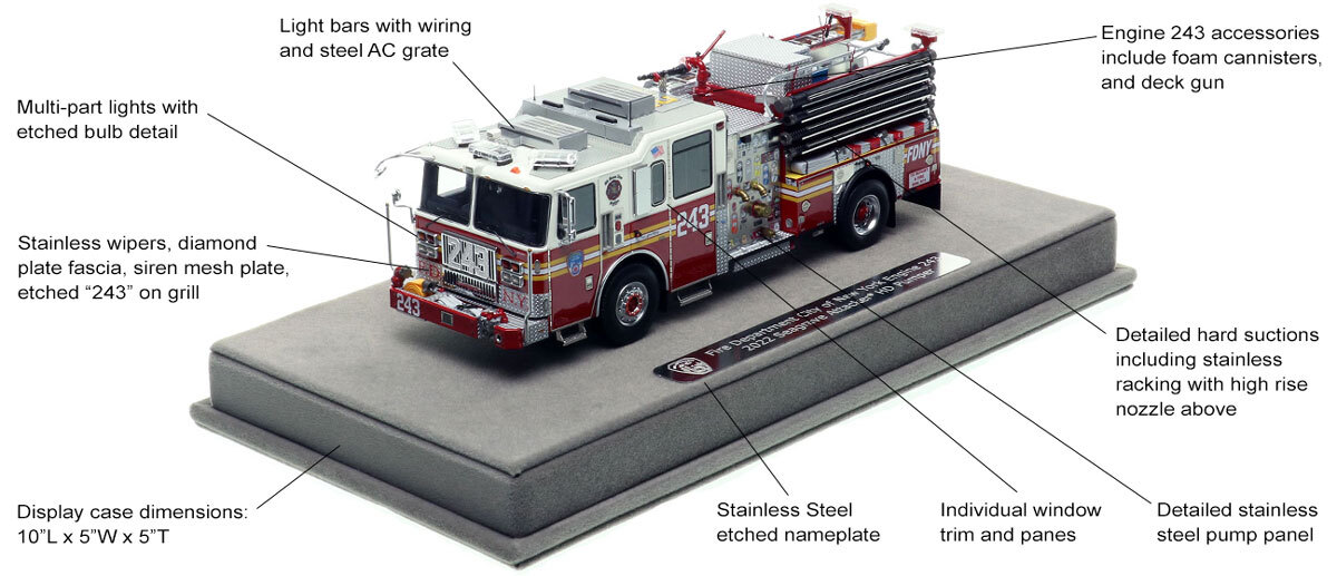 Features and Specs of FDNY 2022 Seagrave Attacker HD Engine 243 - Brooklyn