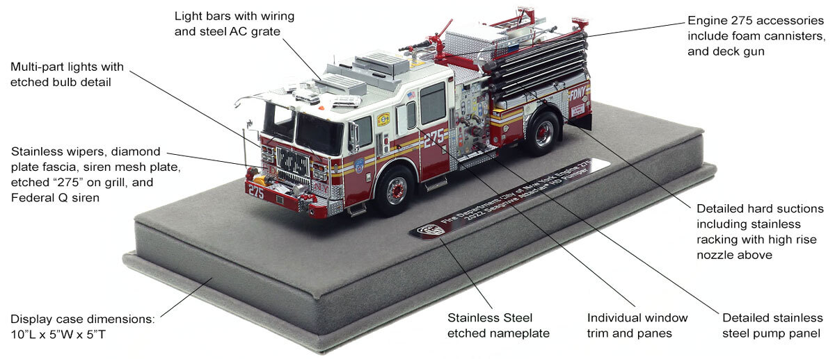 Features and Specs of FDNY 2022 Seagrave Attacker HD Engine 275 - Queens