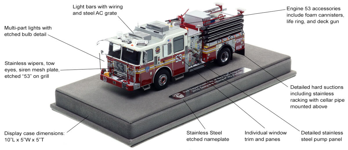 Features and Specs of FDNY 2020 Seagrave Attacker HD Engine 53 - Manhattan