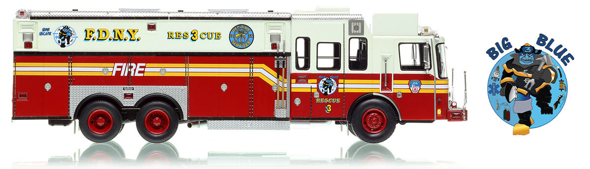 Fire Replicas 1:50 scale model of FDNY 1996 HME/Saulsbury Rescue 3