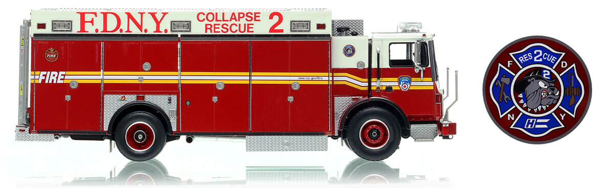 Fire Replicas 1:50 scale model of FDNY 2005 Mack MR/Ferrara Collapse Rescue 2