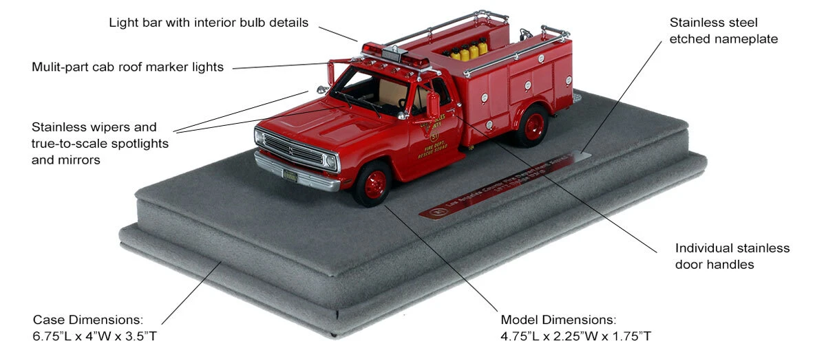 Specs for 1:50 scale of Los Angeles County Squad 51