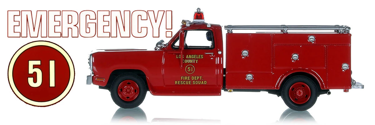 1:50 scale model of Los Angeles County Fire Department 1972 Squad 51