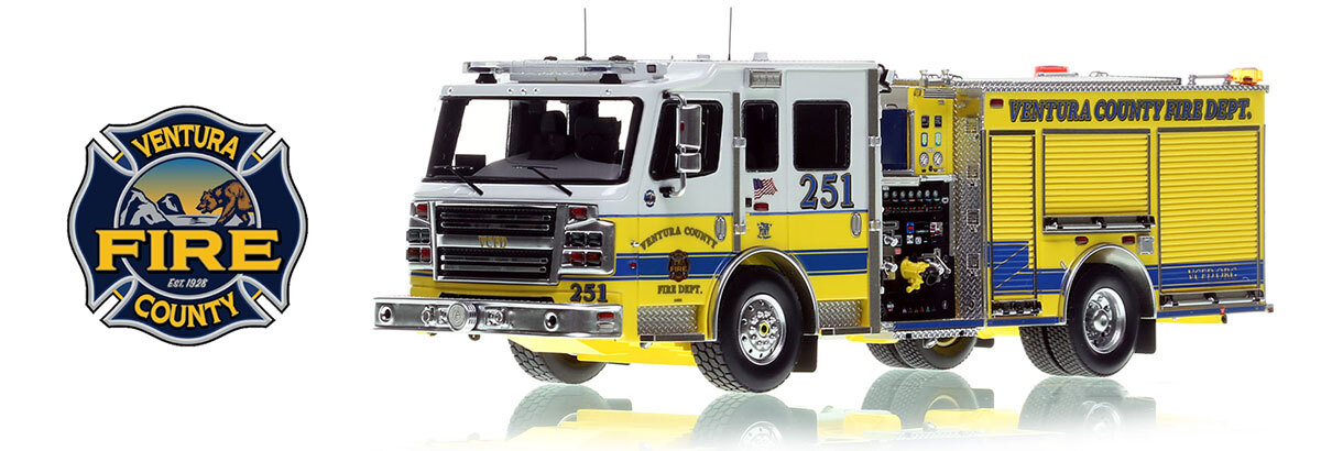 Fire Replicas 1:50 scale model of Ventura County 2022 Rosenbauer Commander Engine 251