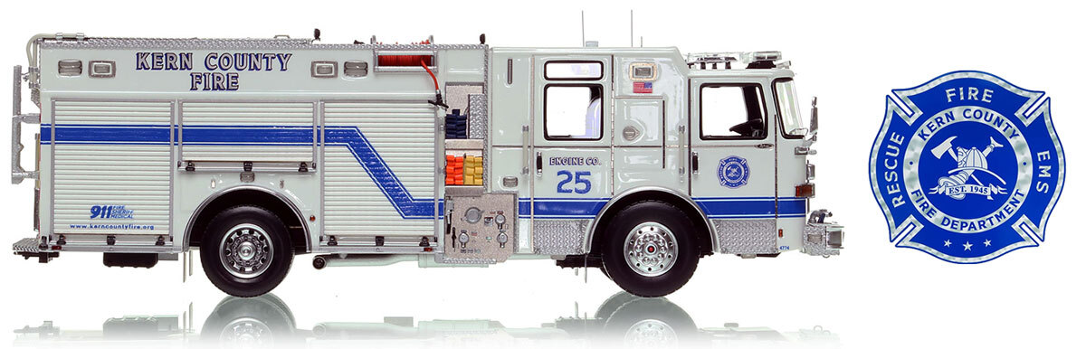 Fire Replicas 1:50 scale model of Kern County 2022 Pierce Enforcer Engine 25 - Buttonwillow