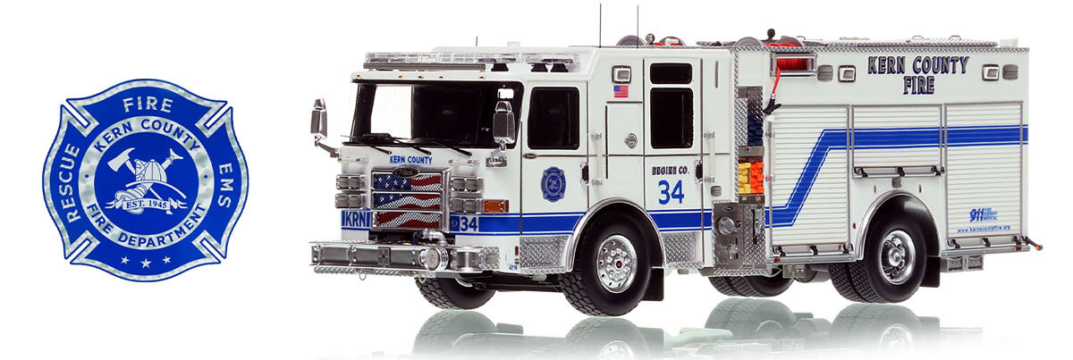 Fire Replicas 1:50 scale model of Kern County 2022 Pierce Enforcer Engine 34 - Delano