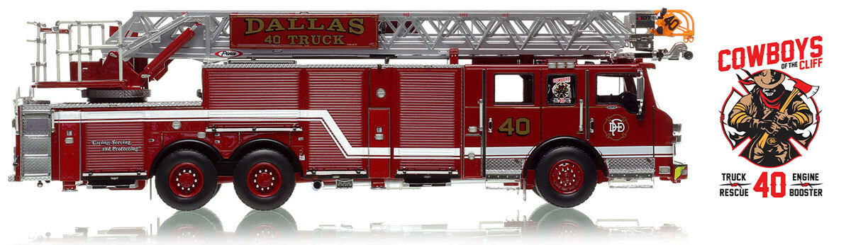Fire Replicas 1:50 scale model of Dallas Fire-Rescue 2021 Pierce Velocity Ascendant 107' Truck 40