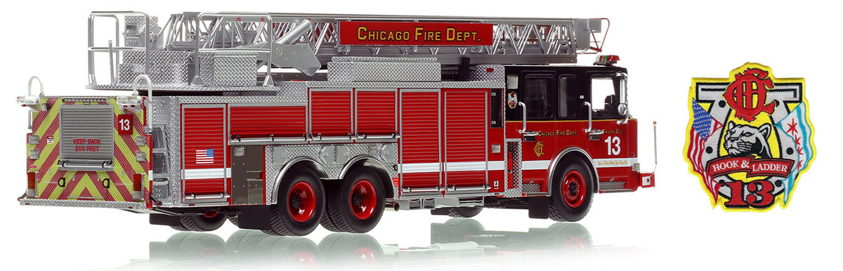 Fire Replicas 1:50 scale model of  Chicago Fire Department 2011 Spartan 103' Rear Mount - Truck 13