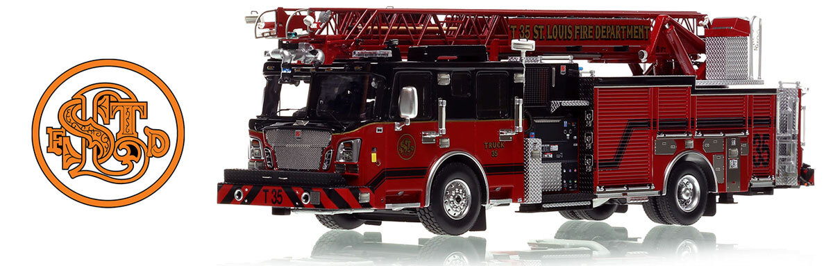 Fire Replicas 1:50 scale model of St. Louis 2020 Spartan/Smeal 75' Truck 35