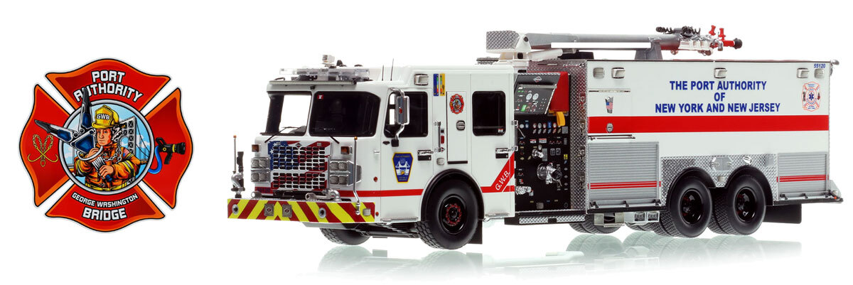 1:50 scale model of Port Authority of NY and NJ - 2018 Spartan Gladiator Star Pumper/Tanker - G.W.B