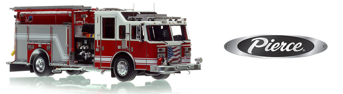 1:50 scale model of 2025 Limited Edition Pierce Dash Engine - White over Red