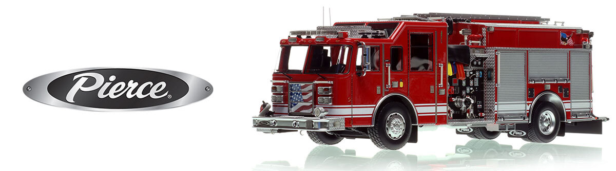1:50 scale model of 2025 Limited Edition Pierce Dash Engine - Red over Red