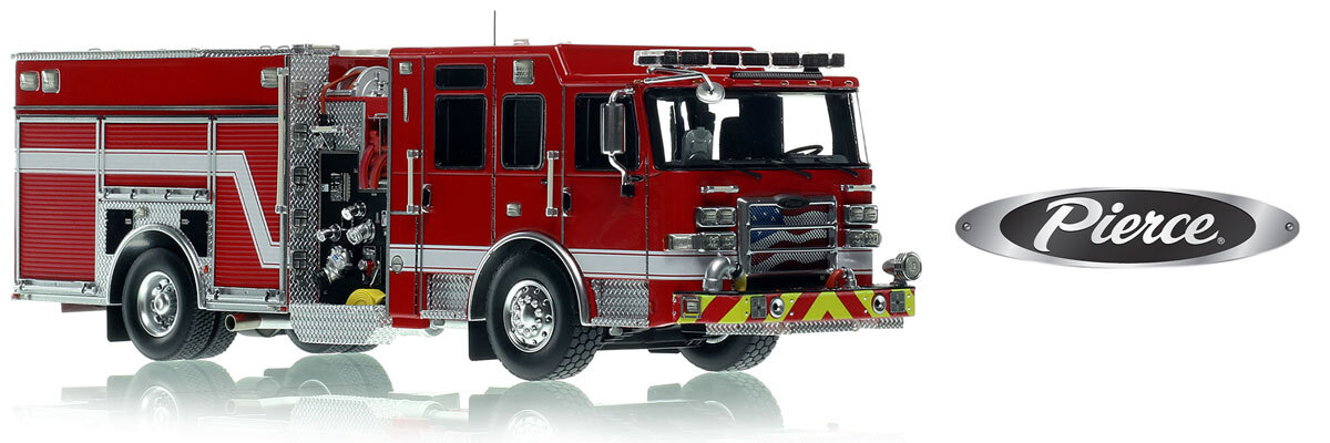 1:50 scale model of 2025 Limited Edition Pierce Enforcer Pumper - Red over Red