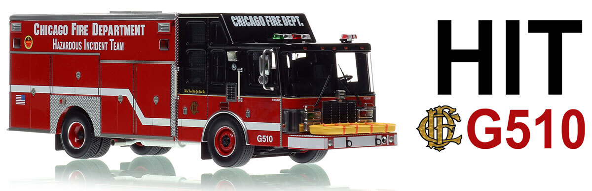 1:50 scale model of  Chicago Fire Department 1996 HME/Saulsbury Hazardous Incident Team