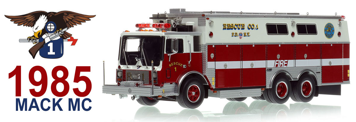 Fire Replicas 1:50 scale model of FDNY 1985 Mack MC/Saulsbury Rescue 1 - Manhattan