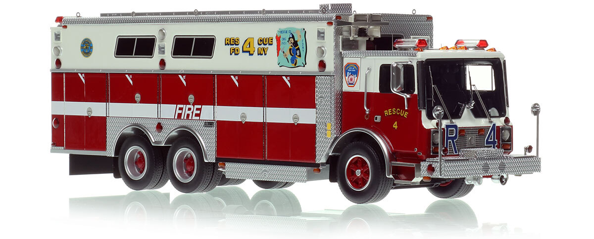 FDNY 1988 Mack MC&frasl;Saulsbury Rescue 4 - Queens Scale Model