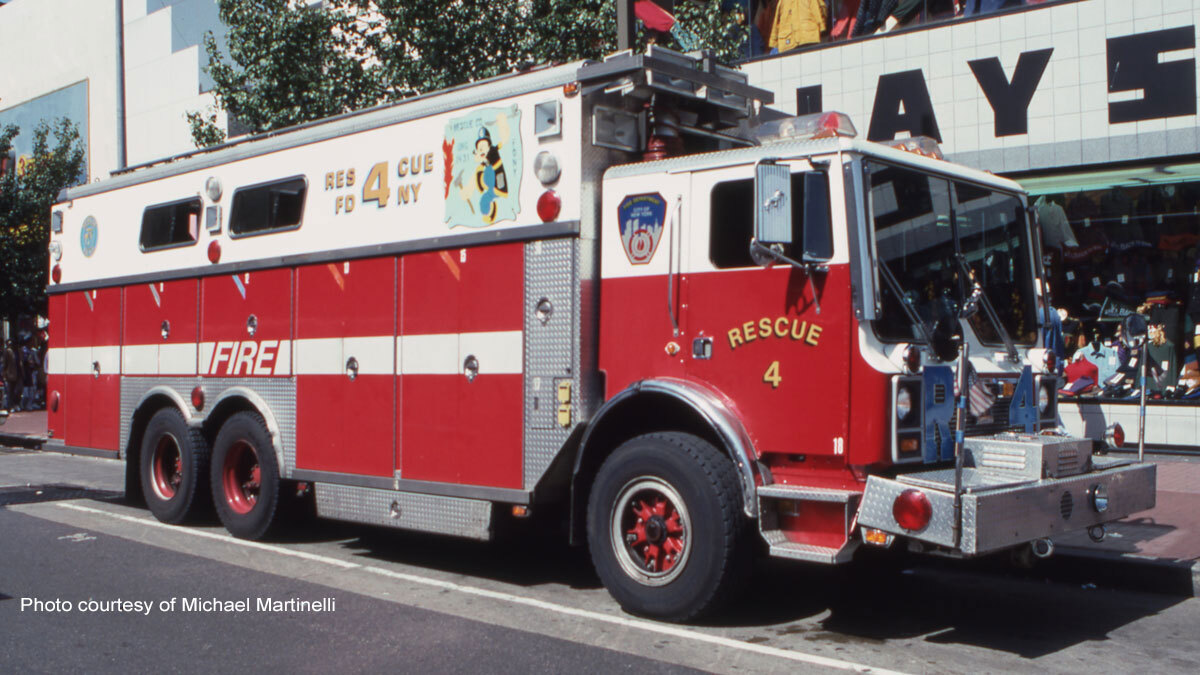  FDNY 1988 Mack MC/Saulsbury Rescue 4 - Queens Courtesy of Michael Martinelli Collection