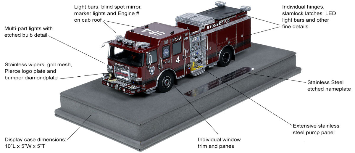 Specs and Features of Syosset Fire Department 2022 Pierce Enforcer Engine 584