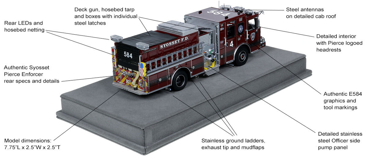 Features and Specs of Syosset Fire Department 2022 Pierce Enforcer Engine 584