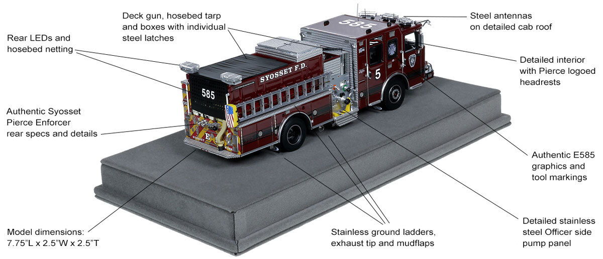 Features and Specs of Syosset Fire Department 2022 Pierce Enforcer Engine 585