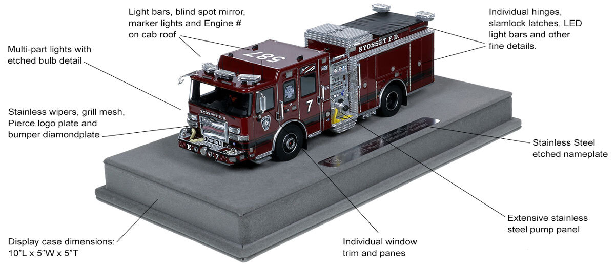 Specs and Features of Syosset Fire Department 2022 Pierce Enforcer Engine 587