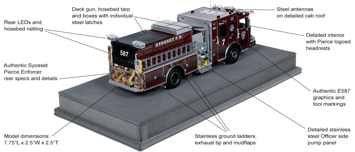 Features and Specs of Syosset Fire Department 2022 Pierce Enforcer Engine 587