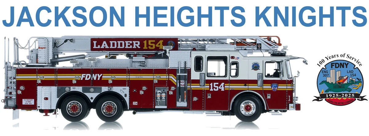 1:50 scale model of FDNY 2023 Seagrave Attacker HD 100' Ladder 154 - Queens