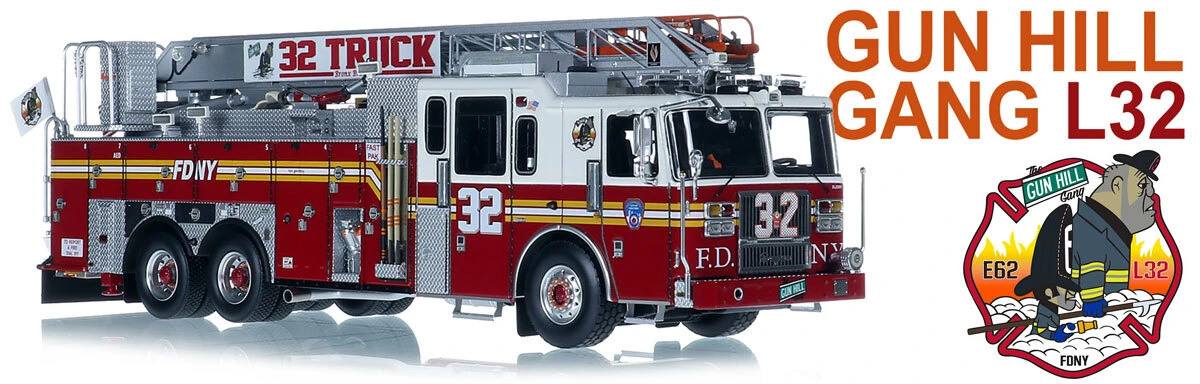 1:50 scale model of FDNY 2022 Seagrave Attacker HD 100' Ladder 32 - Bronx
