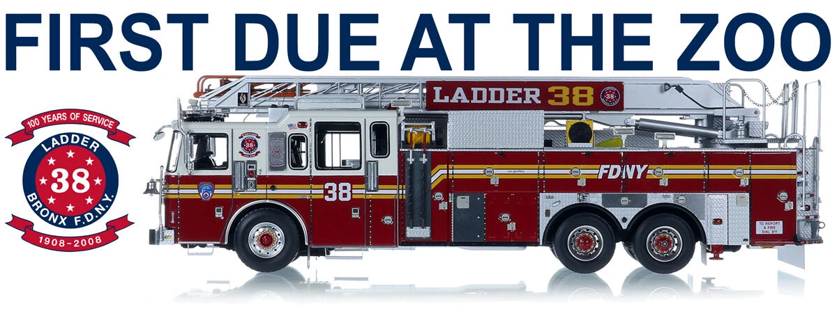 1:50 scale model of FDNY 2023 Seagrave Attacker HD 100' Ladder 38 - Bronx
