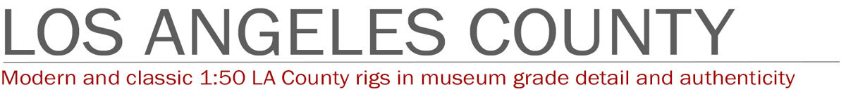 1:50 scale models of LA County fire trucks by Fire Replicas