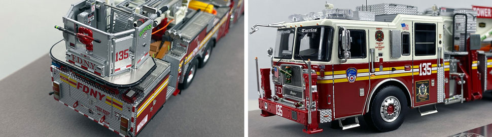 Closeup pictures 3-4 of the FDNY Ladder 135 scale model