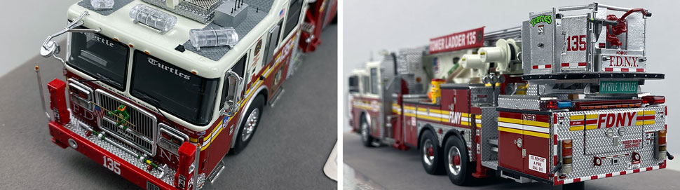 Closeup pictures 7-8 of the FDNY Ladder 135 scale model