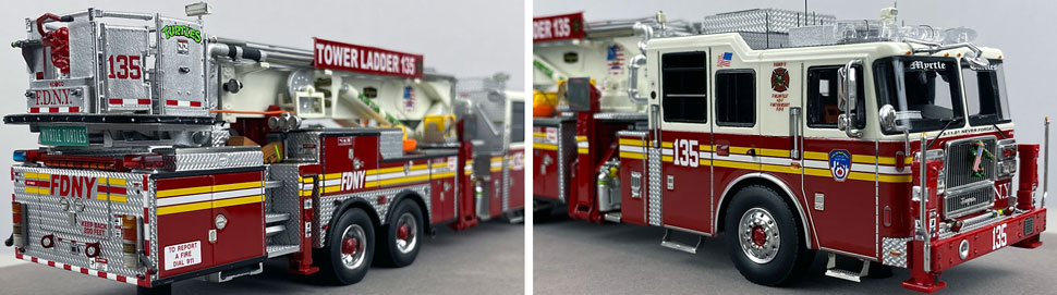 Closeup pictures 11-12 of the FDNY Ladder 135 scale model