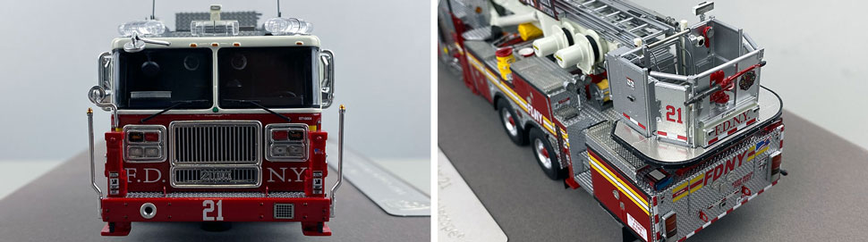 Closeup pictures 1-2 of the FDNY Ladder 21 scale model