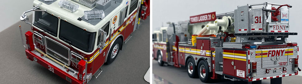 Closeup pictures 7-8 of the FDNY Ladder 31 scale model