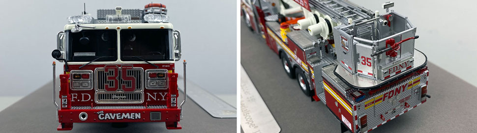 Closeup pictures 1-2 of the FDNY Ladder 35 scale model