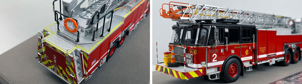 Closeup pics 3-4 of Chicago Fire Department E-One 100' Truck 2 scale model