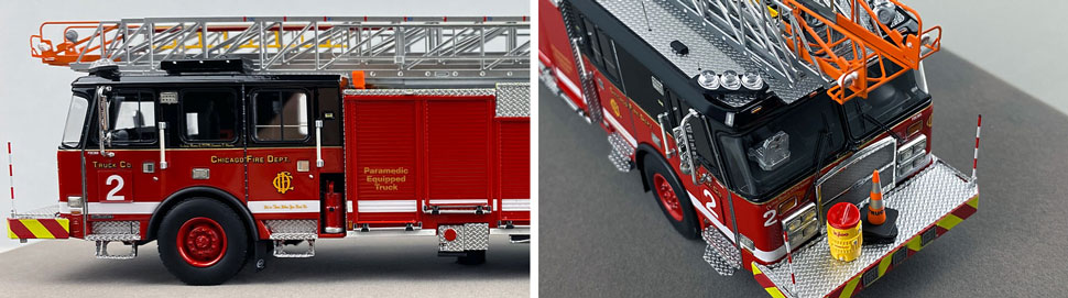 Closeup pics 5-6 of Chicago Fire Department E-One 100' Truck 2 scale model