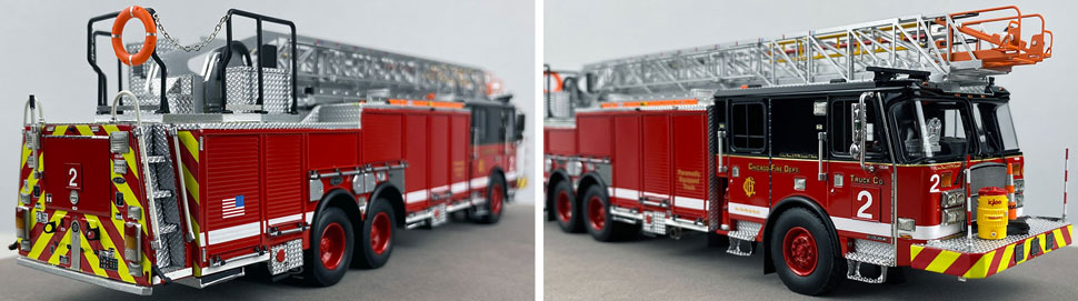 Closeup pics 11-12 of Chicago Fire Department E-One 100' Truck 2 scale model